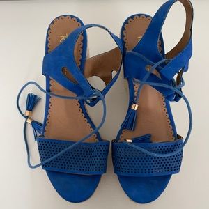 BLUE TASSLE WEDGES Size 9